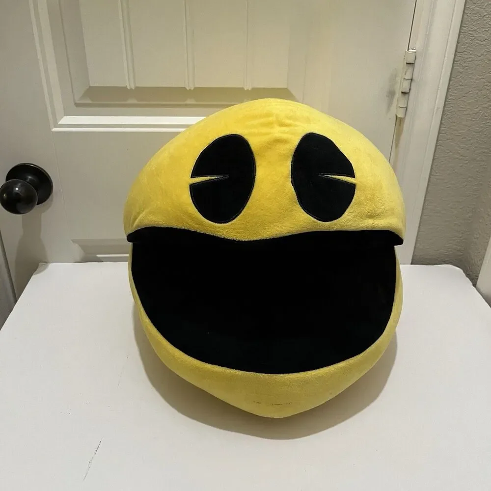 PAC-MAN Texas Lottery Yellow Black 14X13 Large Plush Arcade Collector Game